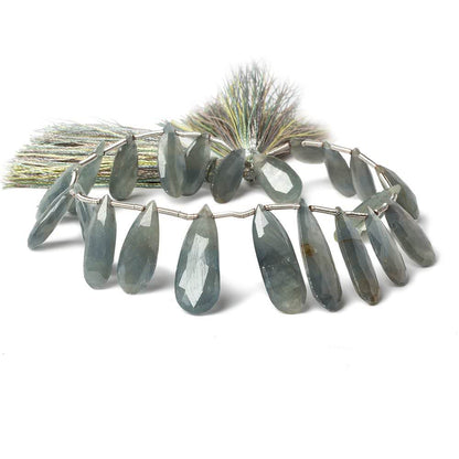 15-23mm Greenish Blue Sapphire Elongated Pear 8 inch 21 pieces