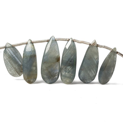15-23mm Greenish Blue Sapphire Elongated Pear 8 inch 21 pieces