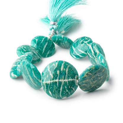 15-23mm Russian Amazonite Side Drilled Coin Beads 7.5 inch 10 pieces