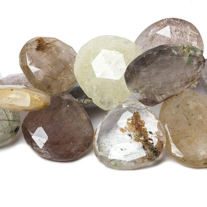 15-25mm Sagenetic Quartz Beads Heart Briolette 9 inch 38 pieces