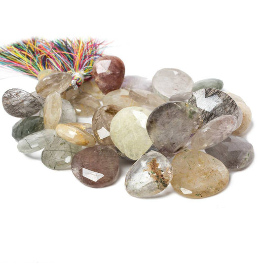 15-25mm Sagenetic Quartz Beads Heart Briolette 9 inch 38 pieces