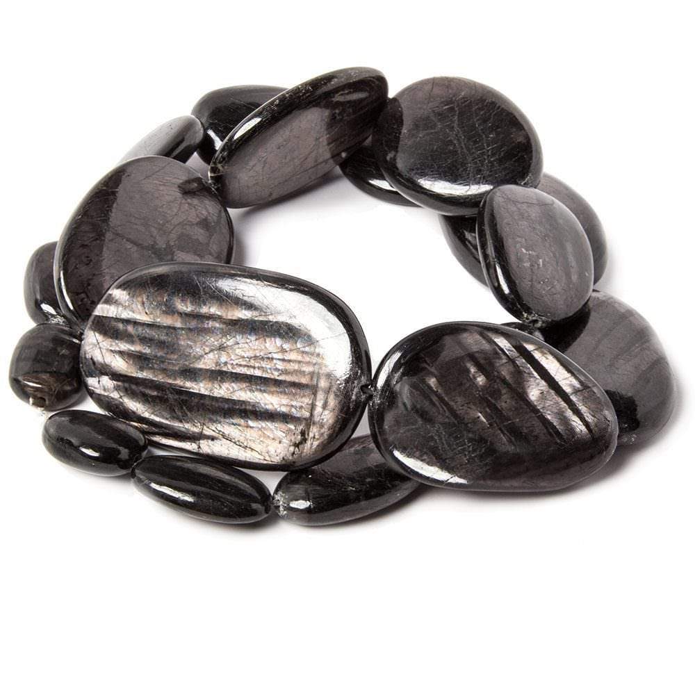 15-46mm Hypersthene plain nugget beads 15 inches 17 pieces AA