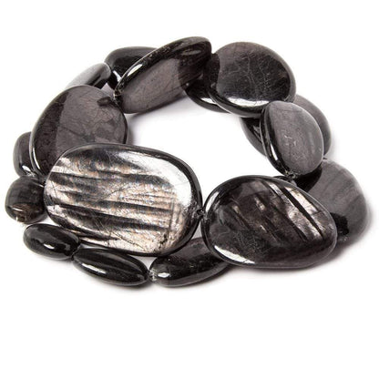 15-46mm Hypersthene plain nugget beads 15 inches 17 pieces AA