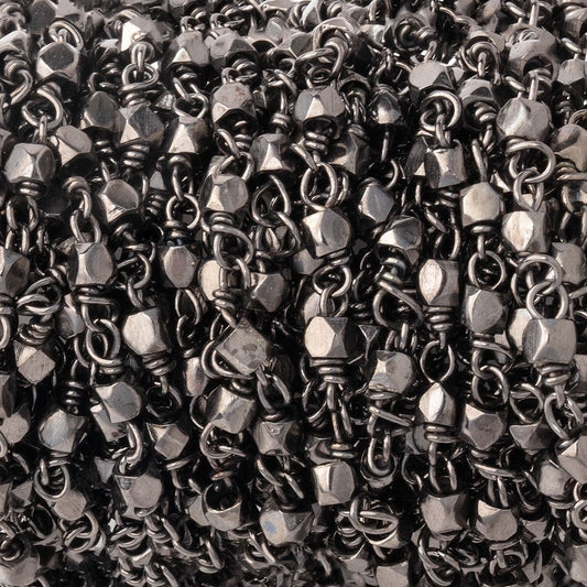 3mm Black Gold plated Hand Polished Nuggets on Black Gold plated Chain