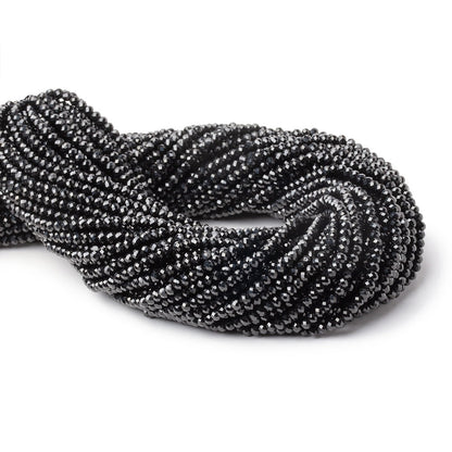 3mm Black Spinel Micro Faceted Rondelles 12.5 inch 130 Beads AAA