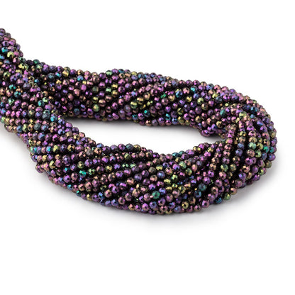 3mm Mystic Purple Peacock Black Spinel micro-faceted round beads 13.5 inch 135 pcs