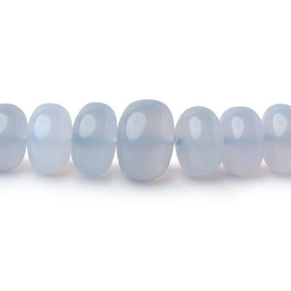6-10mm Turkish Blue Chalcedony Plain Rondelle 16 inch 75 Beads AA
