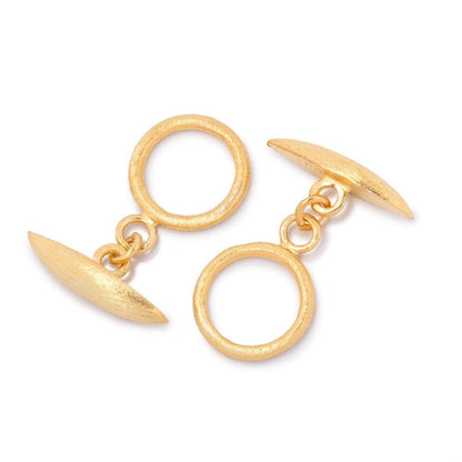 15.5mm Vermeil Toggle Brushed Marquise Design 1 piece
