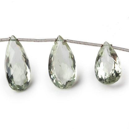 15.5x10-21.5x10mm Prasiolite pavilion faceted pears 6 inch 9 beads AAA
