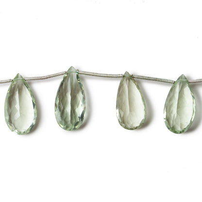 15.5x10-21.5x10mm Prasiolite pavilion faceted pears 6 inch 9 beads AAA