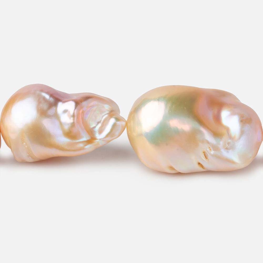 15.5x27-18x31mm Blush Pink & Off White Ultra Baroque Freshwater Pearls 16 inch  pieces AA grade