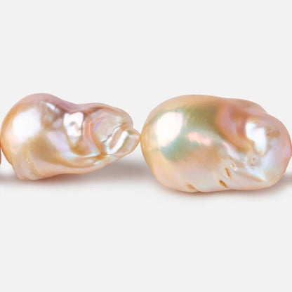 15.5x27-18x31mm Blush Pink & Off White Ultra Baroque Freshwater Pearls 16 inch  pieces AA grade