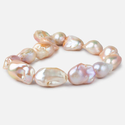 15.5x27-18x31mm Blush Pink & Off White Ultra Baroque Freshwater Pearls 16 inch  pieces AA grade