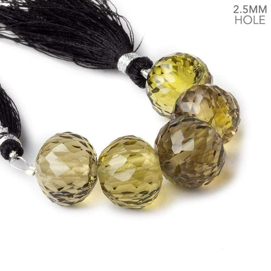 15mm - 16mm Honey Quartz 2.5mm large hole concave faceted rondelles 5 beads AAA