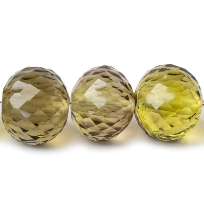 15mm - 16mm Honey Quartz 2.5mm large hole concave faceted rondelles 5 beads AAA