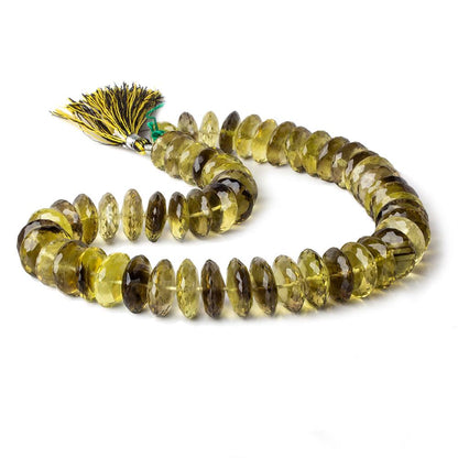 14-17mm BiColor Quartz German Faceted Rondelles 16 inch 49 beads AAA