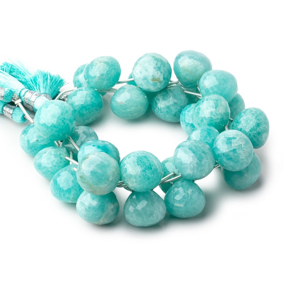 15mm Amazonite Faceted Candy Kiss Beads 7 inch 11 pieces