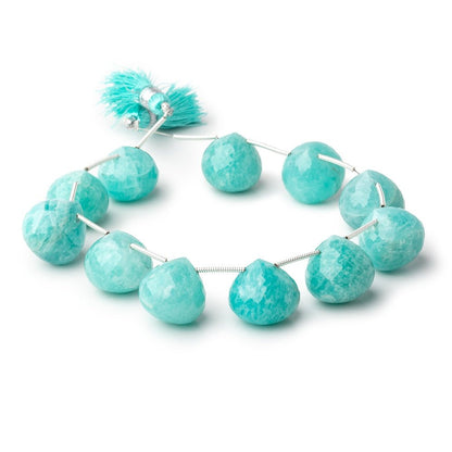 15mm Amazonite Faceted Candy Kiss Beads 7 inch 11 pieces