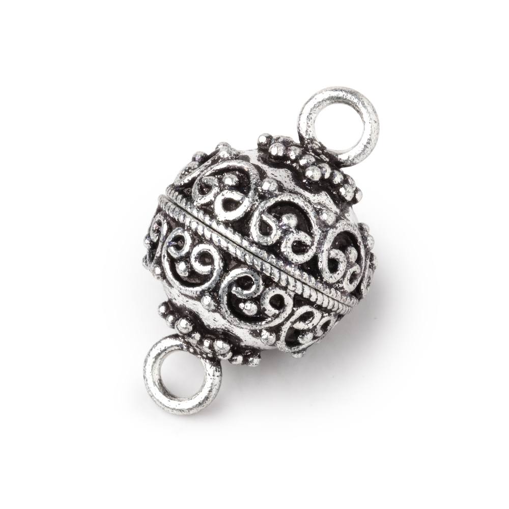 15mm Bali Design Round Magnetic Clasp 1 piece