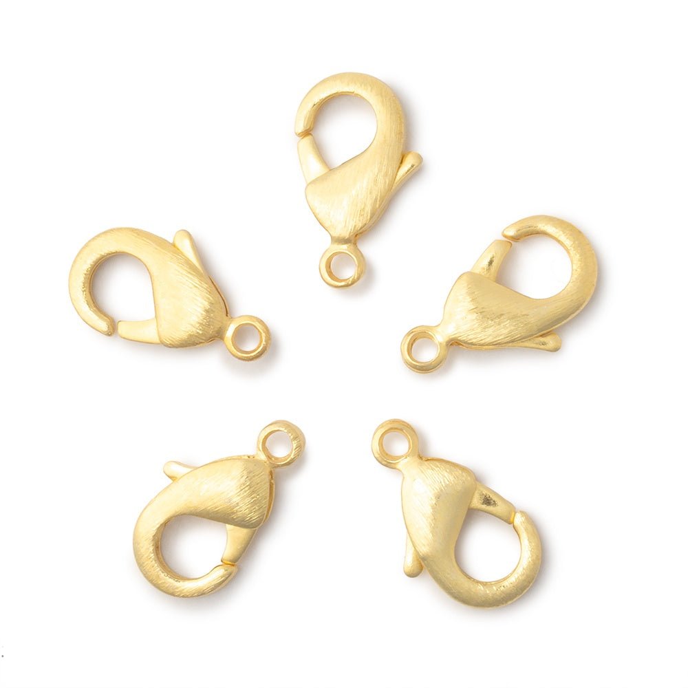 15mm Brushed Lobster Clasp Set of 5 Pieces