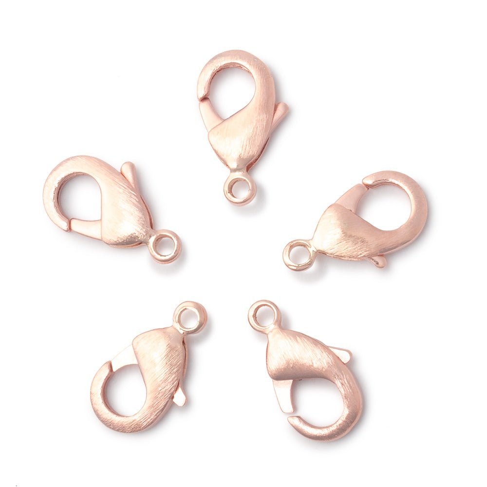 15mm Brushed Lobster Clasp Set of 5 Pieces