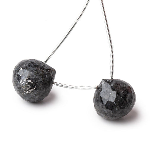 15mm Celestial Quartz Faceted Candy Kiss Focal Beads Set of 2 pieces