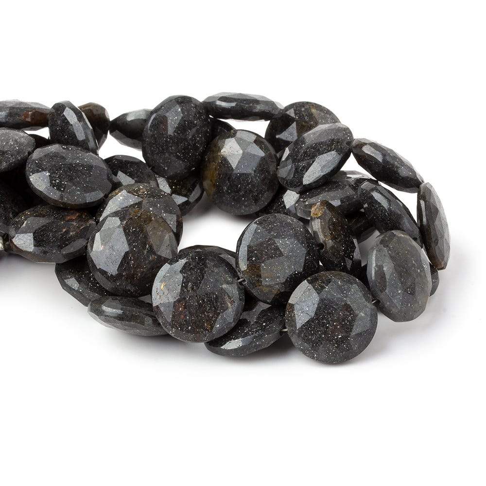 15mm Celestial Quartz faceted coin beads 8.5 inch 15 pieces