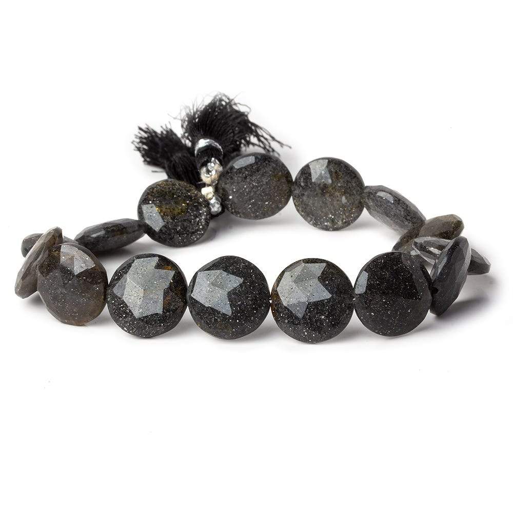 15mm Celestial Quartz faceted coin beads 8.5 inch 15 pieces