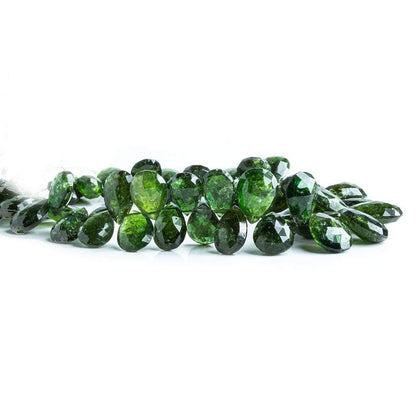 9x7-15x9mm Chrome Green Tourmaline Faceted Pear Beads 7 inch 52 beads