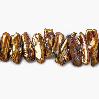 15mm Copper Freshwater Pearl Side Drilled Biwa