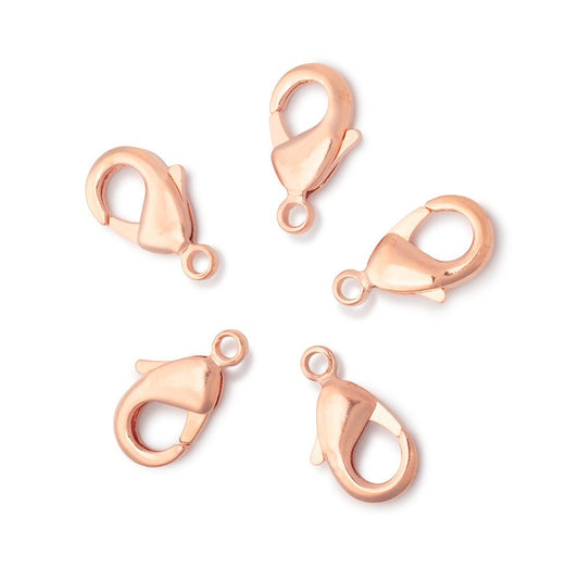 15mm Copper Lobster Clasp 5 pieces