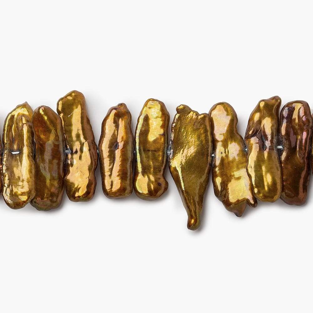 15mm Copper Side Drilled Biwa Freshwater Pearl