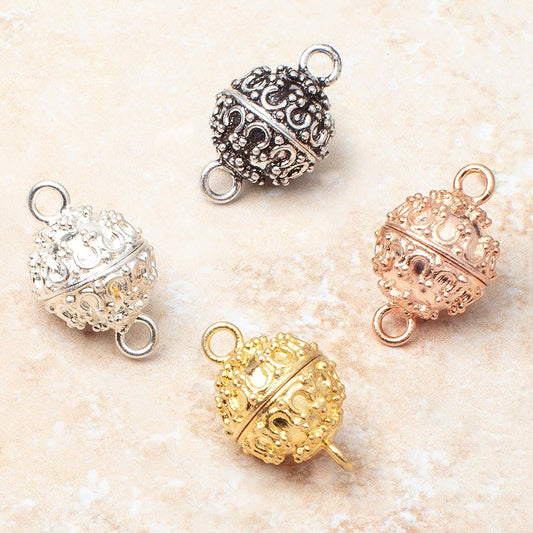 15mm Moroccan Design Round Magnetic Clasp 1 piece