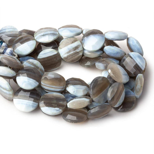 15mm Owyhee Natural Blue Opal faceted coins 8 inch 13 beads A