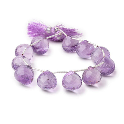 15mm Pink Amethyst Faceted Candy Kiss Beads 7 inch 11 pieces