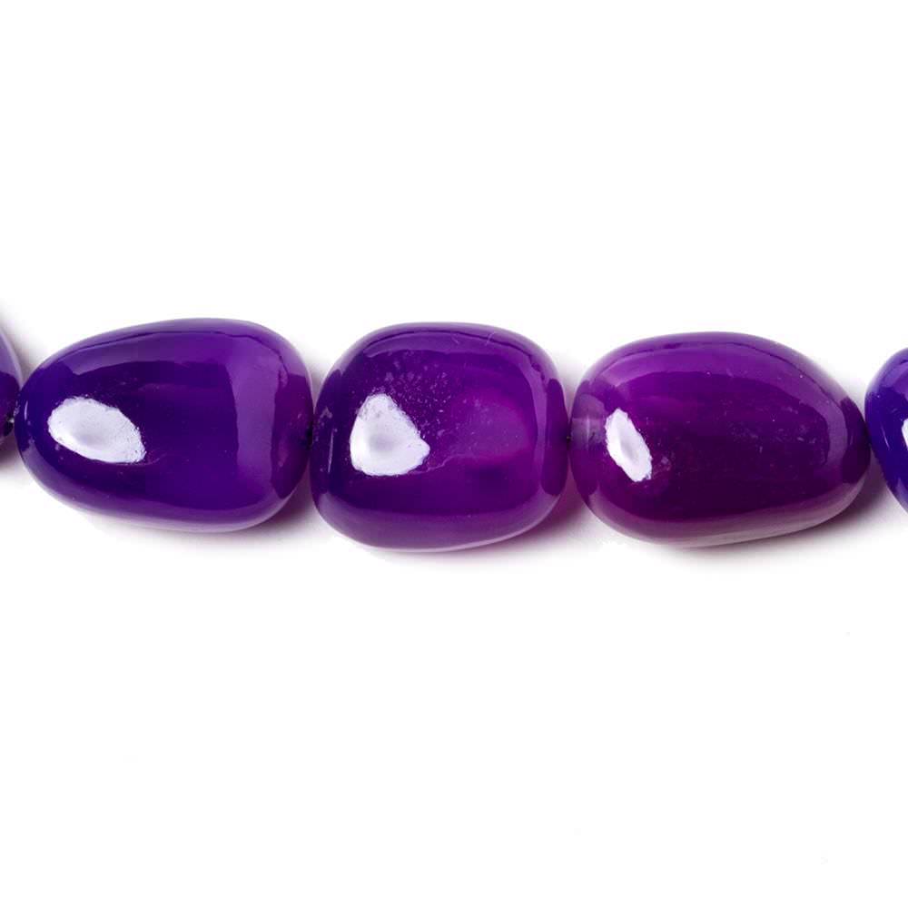 15mm Shaded Purple Chalcedony Plain Nugget Beads 16 inch 28 pieces