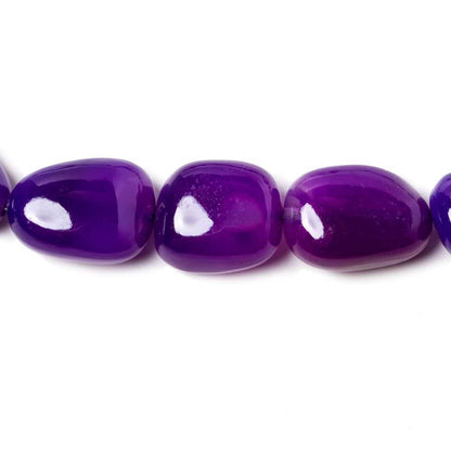 15mm Shaded Purple Chalcedony Plain Nugget Beads 16 inch 28 pieces