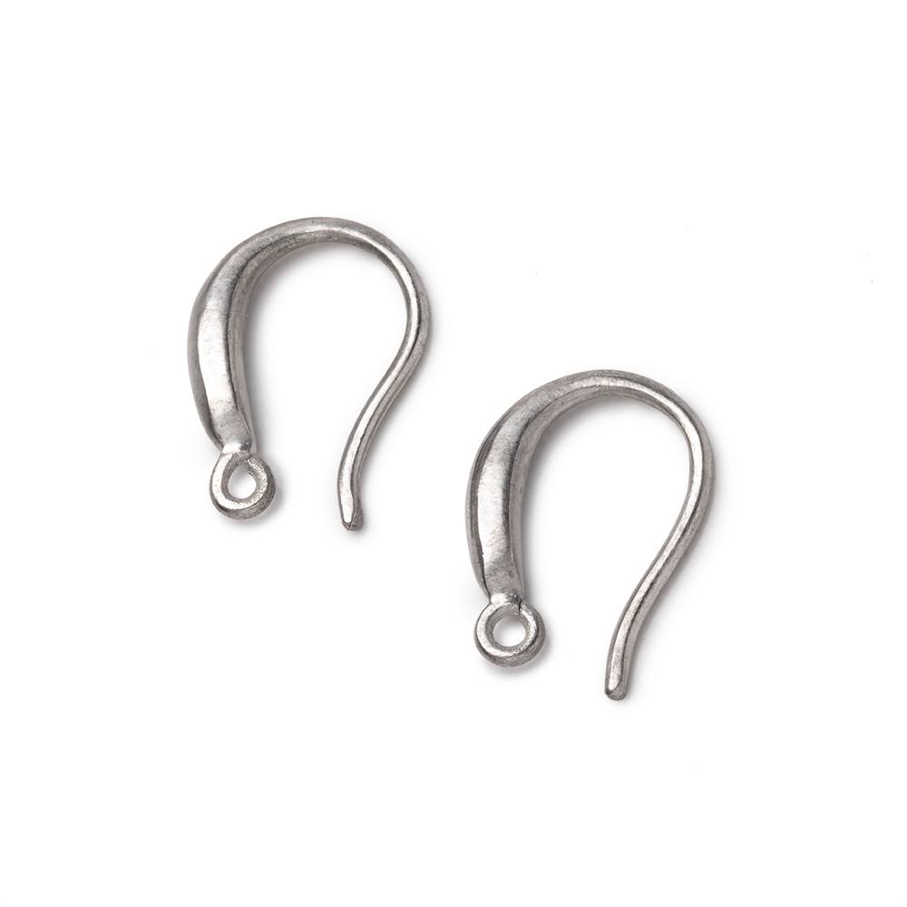 15mm Sterling Silver Earwire with a Satin Finish Set of 2 pieces