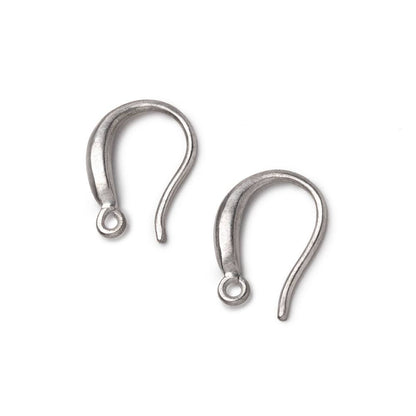 15mm Sterling Silver Earwire with a Satin Finish Set of 2 pieces