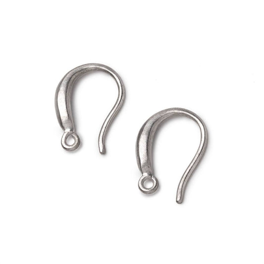 15mm Sterling Silver Earwire with a Satin Finish Set of 2 pieces