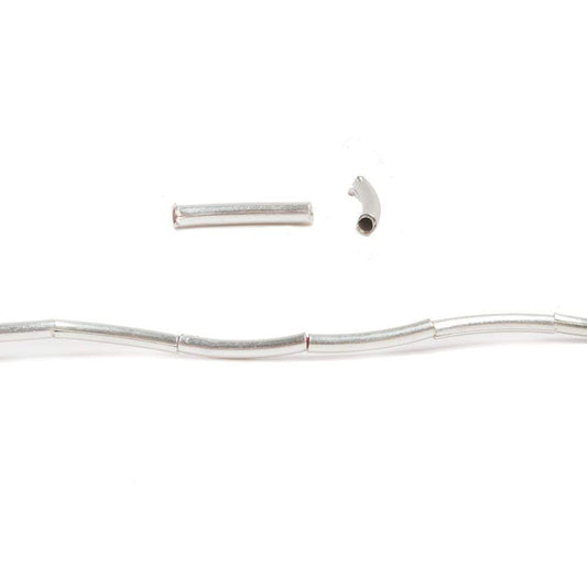 1.5mm Sterling Silver Plated Copper Curved Tube 8 inch 20 pcs