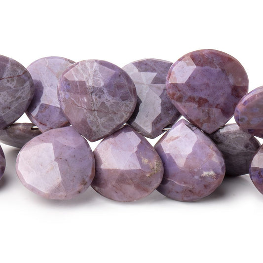 15mm Turkish Purple Jade Faceted Heart Beads 4.5 inch 20 pieces
