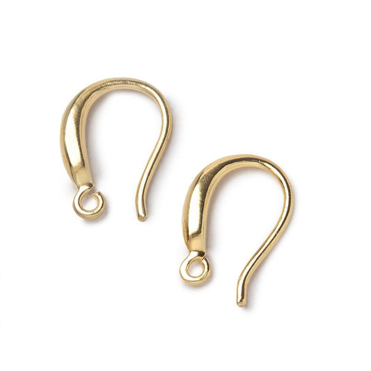 15mm Vermeil Earwire with a Satin Finish Set of 2 pieces