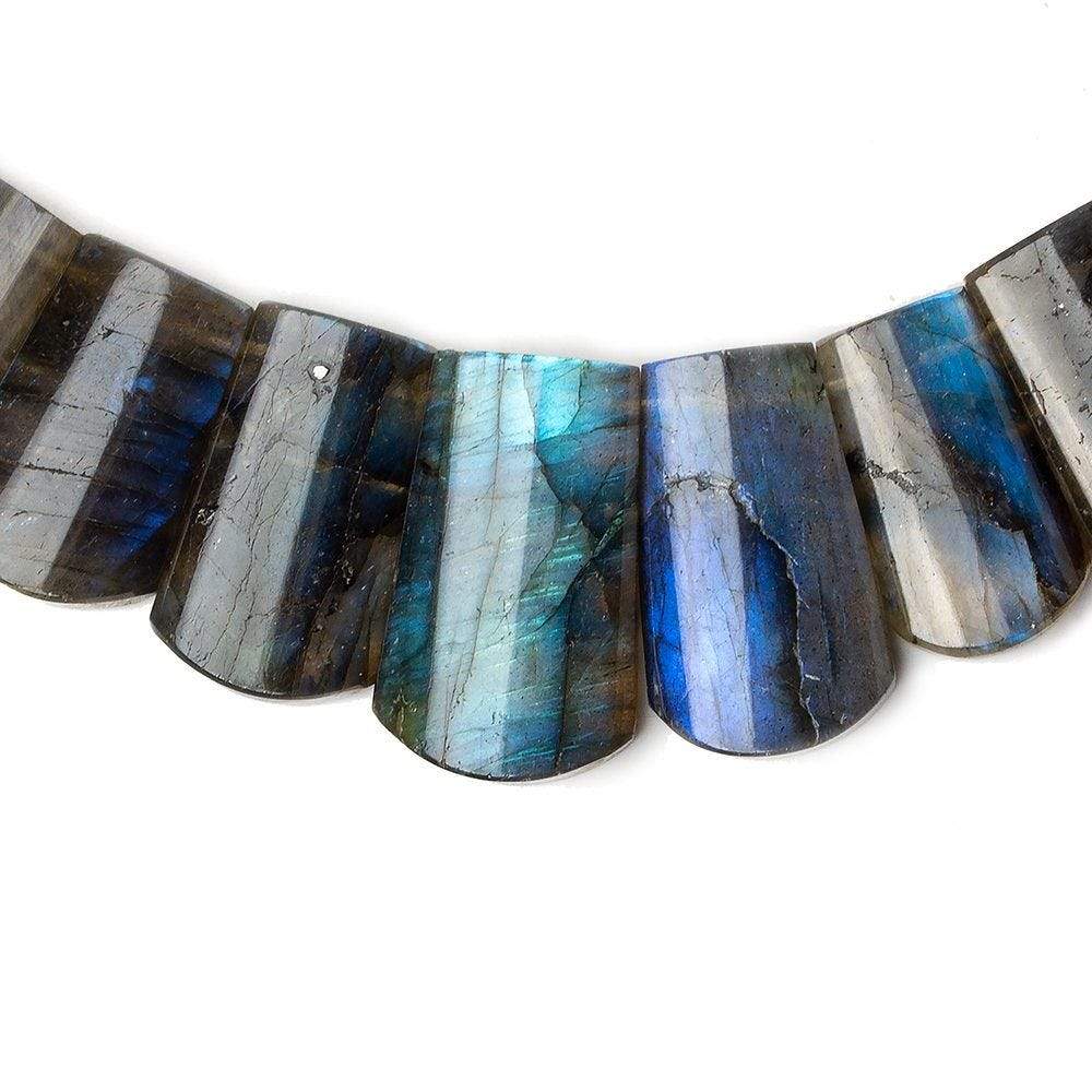 15x10-20x11mm Labradorite double drilled plain shape collar 40 beads
