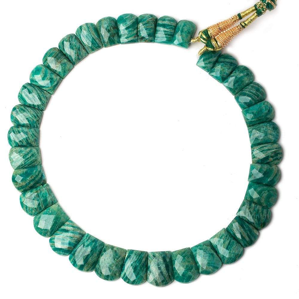 15x10-20x15mm Russian Amazonite double drilled faceted fancy shape collar 35 beads