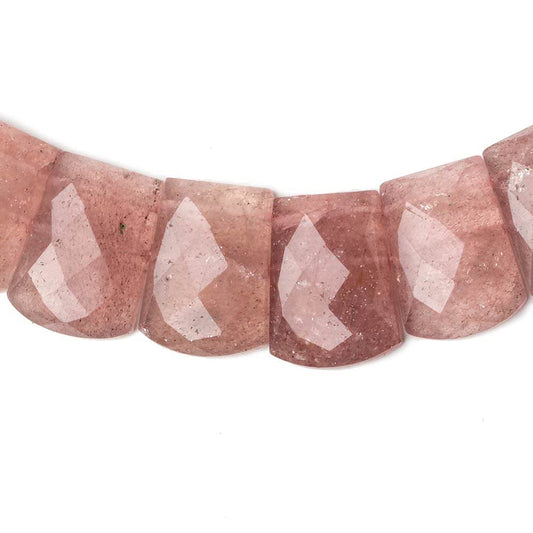 15x10-20x15mm Strawberry Quartz double drilled faceted fancy shape collar 34 beads