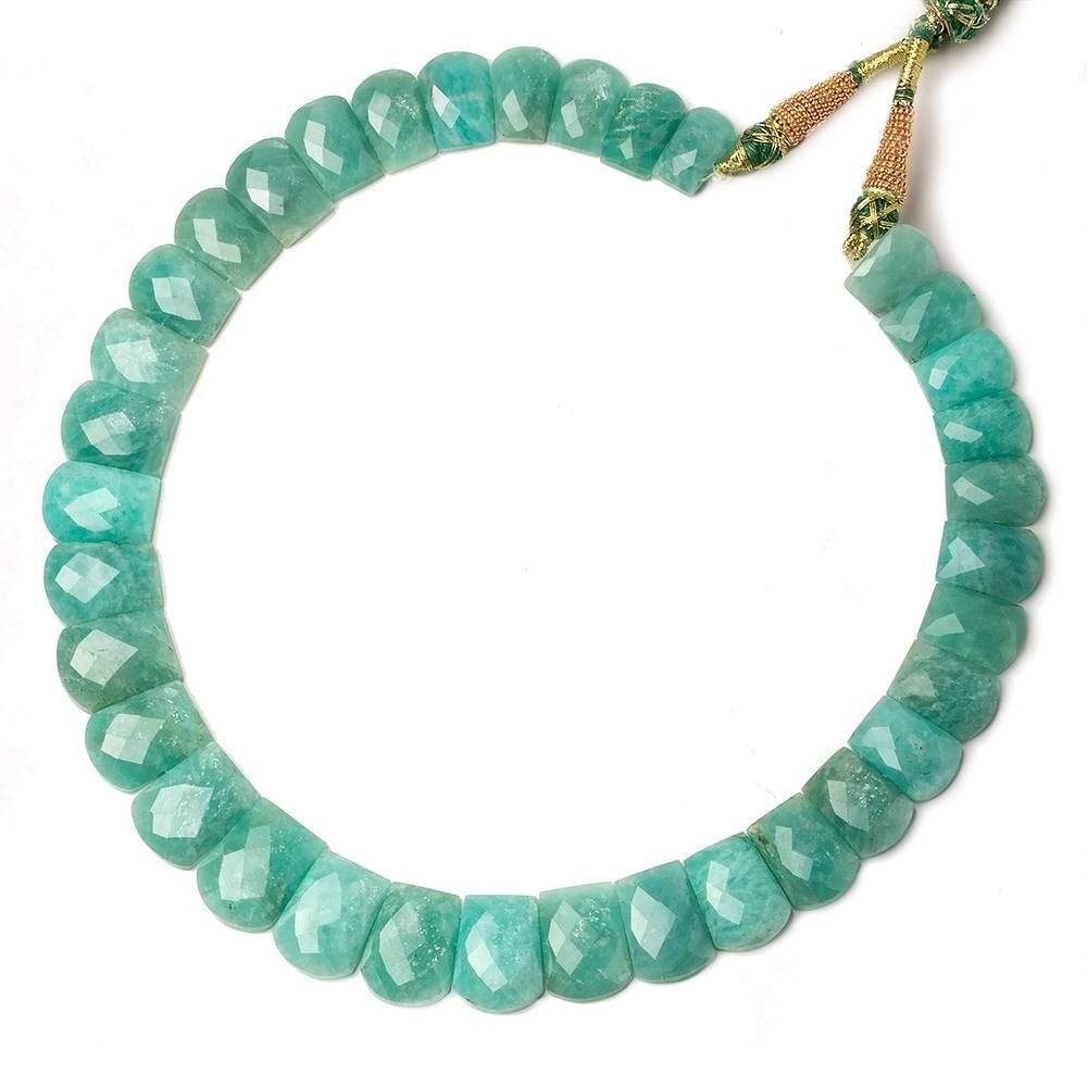 15x10-21x15mm Amazonite double drilled faceted fancy shape collar 35 beads