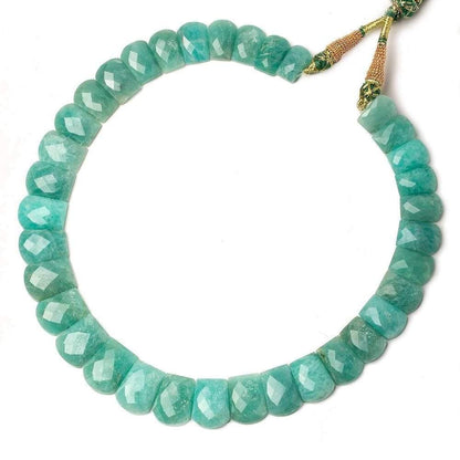 15x10-21x15mm Amazonite double drilled faceted fancy shape collar 35 beads