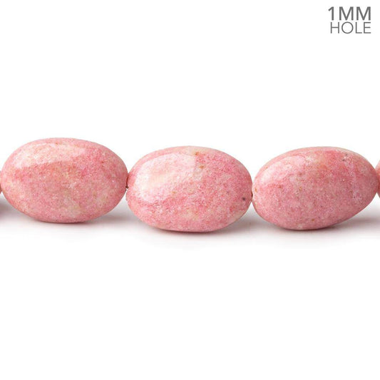 15x10mm Thulite Plain Oval Beads 8 inch 13 pieces A 1mm drill hole