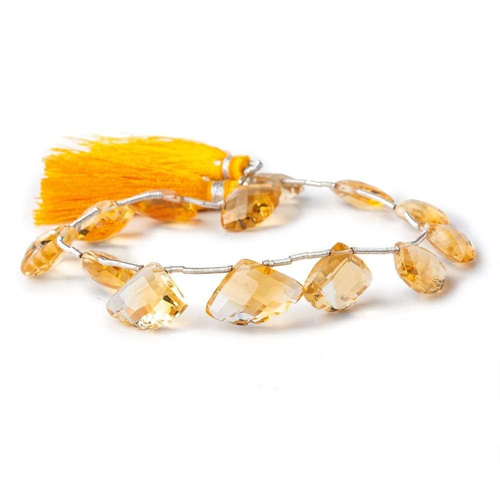 15x11-17x11mm Madeira Citrine Faceted Fan Beads 8.25 inch 13 pieces
